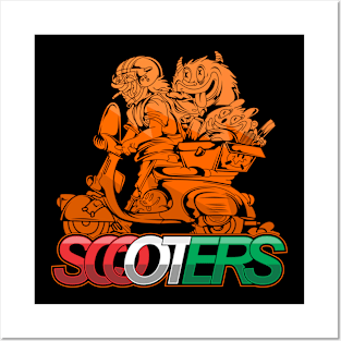 scooters doodle Posters and Art